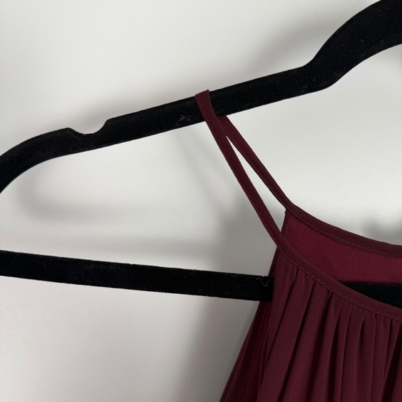 Levkoff Women's Burgundy Chiffon Halter Neck Elegant Formal Maxi Dress Size 10 - Picture 6 of 10